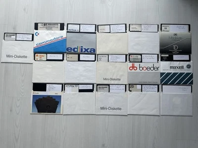 5,25" Disketten•für C64/C128 •16 Stück•Commodore •Spiele Sammlung •Leerdisketten - Bild 1 von 4