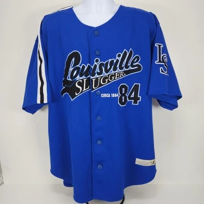 Louisville Slugger MLB Baseball Jersey Blue Red White Mens 2XL - Image 1 of 4