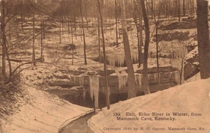Postcard Exit Echo River In Winter From Mammoth Cave Kentucky KY DB 1910 - Picture 1 of 2
