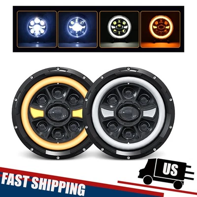 Par de faros LED redondos de haz alto/bajo DRL de 7 pulgadas para Chevrolet Chevy II 1962-1967 Foto 1 de 4