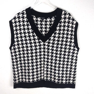 Talbots Damen ärmellos Pullover!X schwarz weiß kariert Büro - Bild 1 von 11