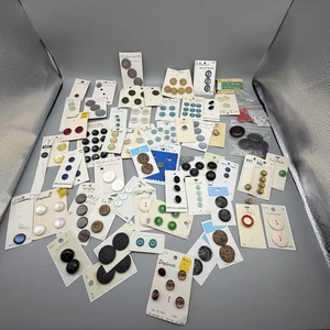 Vintage to Now Sewing Buttons Mixed Lot Brands & Colors On Cards Craft Supplies - Picture 1 of 19