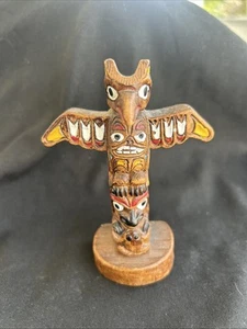 Vintage Reproduction 4 inch Edmund Wolf Jr totem art - Picture 1 of 6