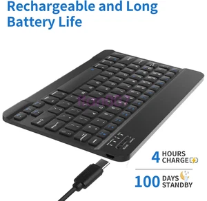Mini Bluetooth Wireless Keyboard with Touchpad Mouse for Android IOS Tablet UK - Picture 1 of 20
