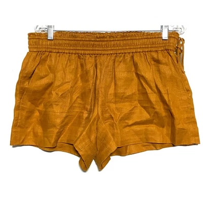 Pantalones Cortos J Crew de Lino Tirar de Cintura Elástica Corbata Lateral Preppy Costera Para Mujer M  Foto 1 de 4