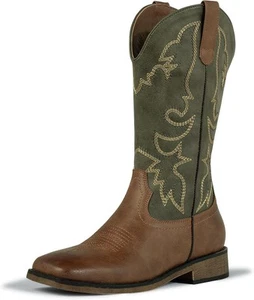 J's.o.l.e Square Toe Cowboy Cowgirl Boots for Women Mid Calf Ladies Fashion...  - Picture 1 of 20