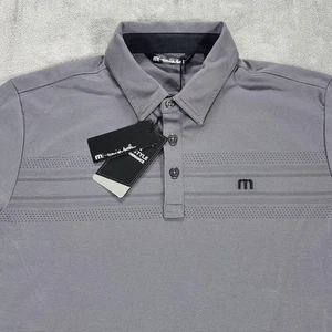 TravisMathew Polo Shirt Mens Large Gray Monterey Chest Stripe Golf TM1MW450 - Picture 1 of 15