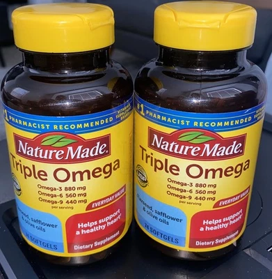 Triple Omega 3-6-9 hecho en la naturaleza (148 cápsulas blandas) ~EXP: 06/2028 paquetes de 2 Foto 1 de 3