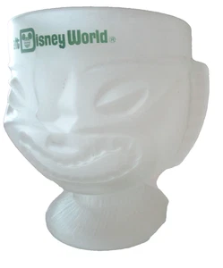 Disney Frosted Glass 2 Faced Tiki Mug Polynesian Village - Picture 1 of 16