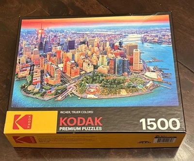 Kodak 1500 Piece Puzzle – Aerial View of Manhattan NYC Skyline Premium Print - Image 1 of 2