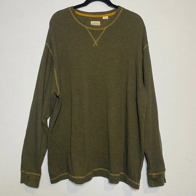 RedHead Verde Térmico Waffle Tejido Para Hombres XL Manga Larga Cuello Redondo Exterior Informal Foto 1 de 4