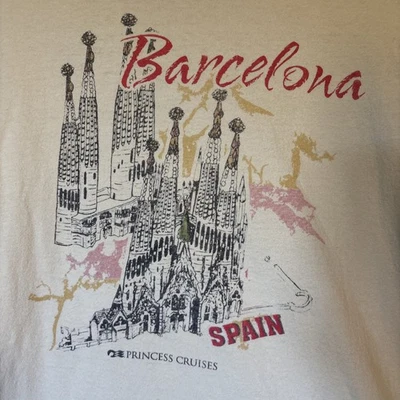 Camiseta Princess Cruises Barcelona España Retro Travel XL Gráfica Foto 1 de 4