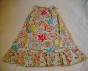 Lolly Wolly Doodle BOUTIQUE Dress Size 4 RUFFLES White Blue Orange Green SUMMER - Picture 1 of 6