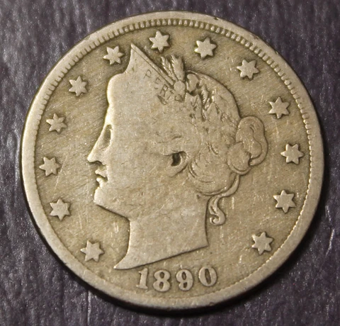 1890 Liberty Nickel Choice VG Near Fine ....................Lot 9627 Cover