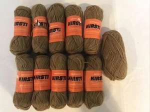 11 Vintage New Reynolds Kirsti Virgin Wool Green/Brown Yarn Made In Finland 50g - Picture 1 of 7