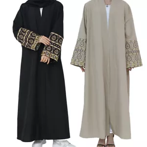 Muslim Embroidery Open Kimono Cardigan Abaya Women Dress Kaftan Dubai Arab Robes - Bild 1 von 31
