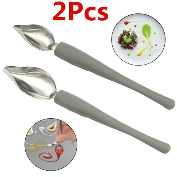 Plate Dish Sauce Painting Pencil Coffee Art Draw Tool Spoon Stainless SteelB_eo Photo Related