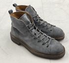 New $548 John Varvatos Men's Essex Trooper Suede Boots In Steel Grey Size: 9.5