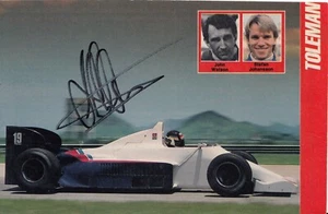 FIRMADA STEFAN JOHANSSON TOLEMAN EQUIPO F1 1984 AUTÓGRAFO PROMO TARJETA HÉROE FOTO - Imagen 1 de 3