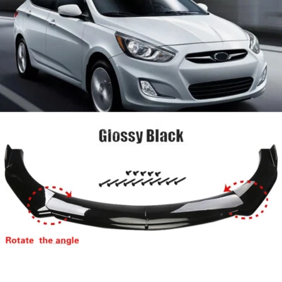 For 2012-2017 Hyundai Accent Black Front Bumper Spoiler Lip Splitter Body Kit - Image 1 of 4