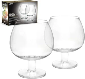 Fish Bowl Cocktail Glass Large Punch Balloon Drinking Party Fishbowl 2 Set 600ml - Picture 1 of 8