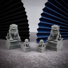 2Pcs Mini Stone Lion Decor Chinese Style Lion Statue Desktop Feng Shui Adornm;;b