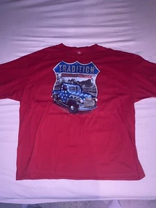 Tradition Driven By Freedom Vintage Car 3XL America Red White Blue T-shirt - Picture 1 of 7