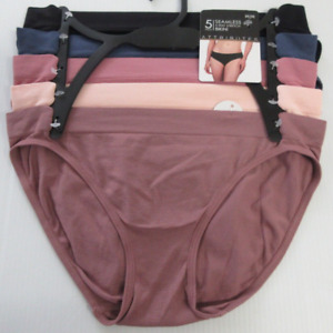 Attributes Women's Super Soft 5 Pack Seamless Bikini Fit Stretch Panties Size M
