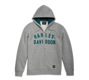Harley-Davidson Men's Staple Zip-Up Hoodie - Heather Grey 96019-23VM - Picture 1 of 2