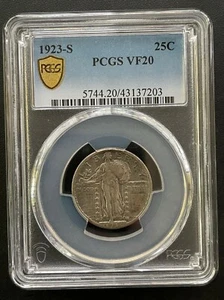 1923 S Standing Liberty Quarter PCGS VF-20, Low Mintage, Key Date Coin - Picture 1 of 4