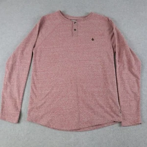 Volcom Henley Shirt Mens Medium Outdoor Casual Pink Long Sleeve - Picture 1 of 6