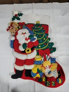 BUCILLA WEIHNACHTSSTRUMPF FILZ 18" "Christmas Eve" #83114 Spielzeug, Baum 1994 - Bild 1 von 5