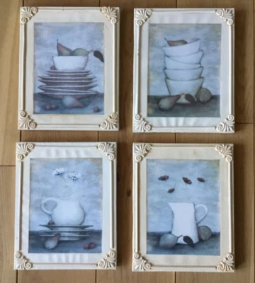 4 Bilder Set Küche Geschirr  shabby Landhaus Keilrahmen Leinwand Wanddeko - Bild 1 von 4