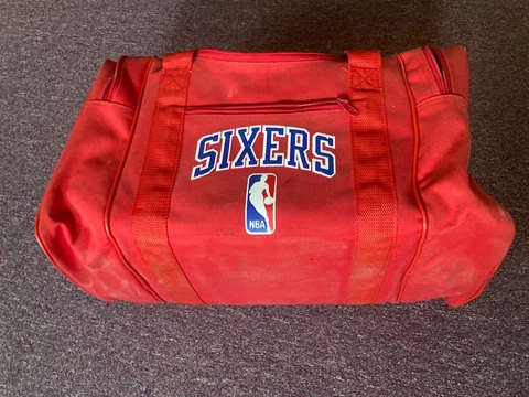 STARTER Vintage 1990s Red Philadelphia 76ers NBA Basketball Duffle Bag Cover