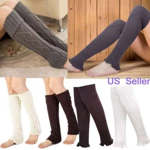 Womens Thigh High Socks Knee High Cable Knit Boot Socks Long Warmer Leg Winter - Picture 1 of 34