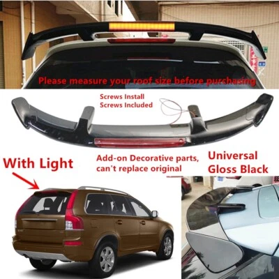 W/ Light Universal Fit For 2003-2014 Volvo XC90 Rear Window Roof Spoiler Wing - Imagem 1 de 4
