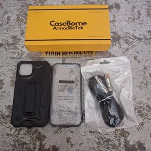 CaseBorne ArmadilloTek Apple iPhone 13 14 custodia telefono nera serie V con cavo - Foto 1 di 11