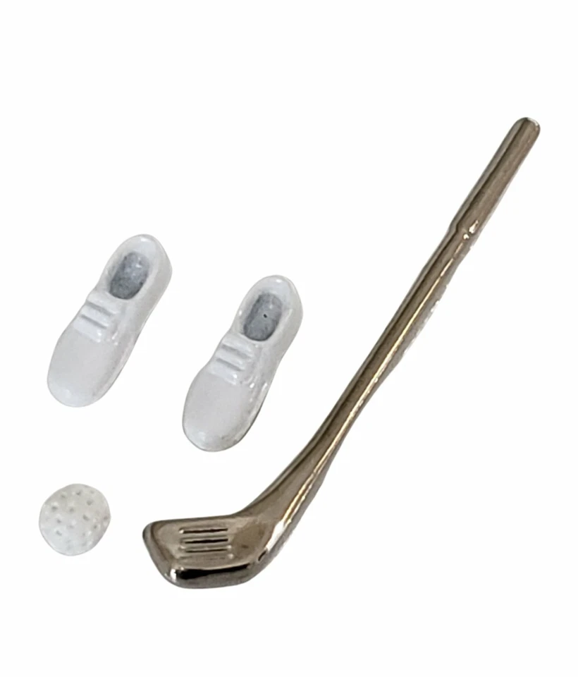 Zapatos de club de golf miniatura para casa de muñecas driver y pelota escala 1:12 nuevos Foto 1 de 1