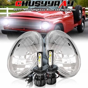 Pair 7 inch Hi-Lo Beam LED Headlights For International Harvester 4200/4300/4400 - Picture 1 of 14