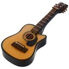 2X(1:12 Yellow and Brown Miniature Acoustic Guitar Music Instrument R6184