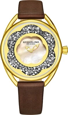 Reloj de cuero madreperla Stuhrling Lily 995 de cuarzo japonés 38 mm para dama Foto 1 de 4