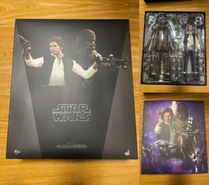 Hot Toys MMS263 Han Solo & Chewbacca Star Wars A New Hope 1/6 Used Rare Japan - Picture 1 of 4