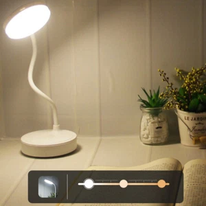 LED Portable Dimmable Table Lamp USB Plug Battery Powered Desk Night LED Lam _xa - Photo 1/8
