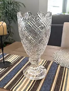 Jarrón de cristal de 13” con patas pesadas GRANDE centro de mesa (sinclaire/lujo de colección) - Imagen 1 de 20