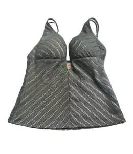 Traje de baño para mujer Bar III cuello de ganchillo tankini, oliva, talla mediana - Imagen 1 de 2