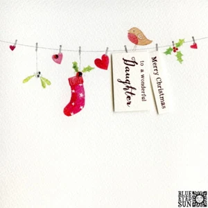 Blue Eyed Sun Christmas Cards - Merry Christmas To A Wonderful Daughter - Picture 1 of 1