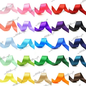 Double Faced Satin Ribbon 3mm 6mm 10mm 16mm 22mm 28mm 50mm Crafts Gift Wrapping - Picture 1 of 29