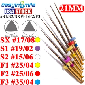 6pc Pro Gold Taper Dental Endodontic NITI Rotary File Motor Tip 21MM Easyinsmile - Picture 1 of 9