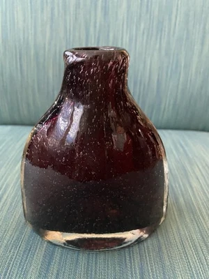 Florero de vidrio burbuja decoración en forma de campana púrpura Foto 1 de 4