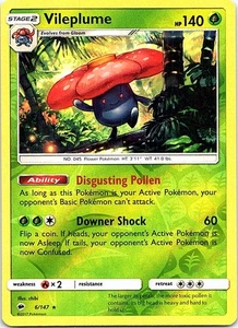 Vileplume Reverse Holo Holo Rare Grass Reverse Holo SM - Burning Shadows 6/147 N - Picture 1 of 2
